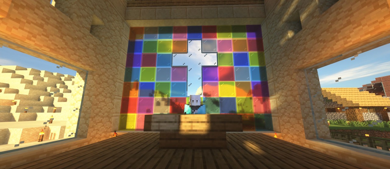 Minecraft 色付きガラスをステンドグラス風に オシャレ建築 教会 を紹介 マインクラフト Pontakoblog