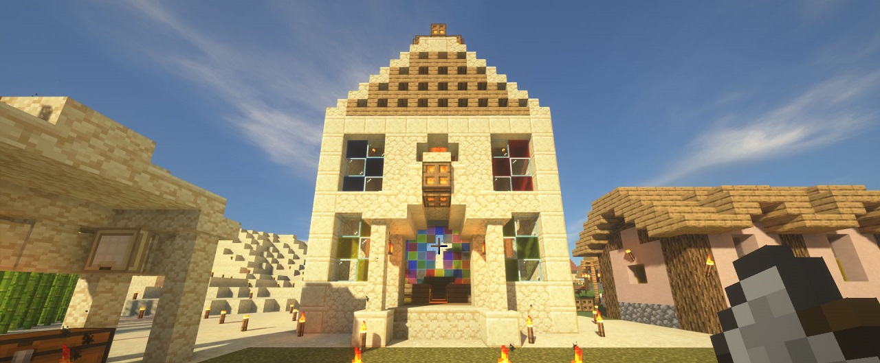 Minecraft 色付きガラスをステンドグラス風に オシャレ建築 教会 を紹介 マインクラフト Pontakoblog
