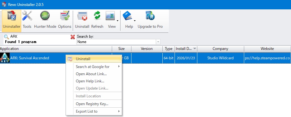 ark-revo-uninstall